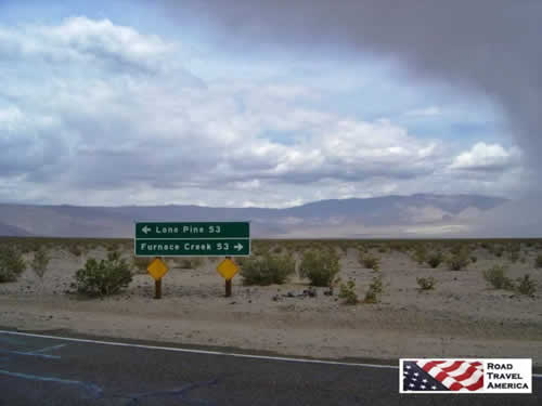 Lone Pine, 53 Miles ... Furnace Creek, 53 Miles, in Death Valley National Park in California